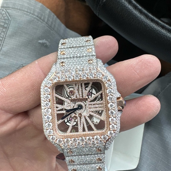 Cartier skeleton, white and rose gold Swiss made (passes tester) - Picture 1 of 6